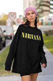 Nirvana Baskılı Unisex Oversize Tasarım Sweatshirt