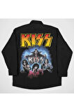 Kiss Rock Metal Müzik Grubu Baskılı Unisex Gömlek