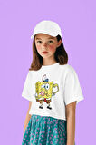 Süngerbob Baskılı Unisex Çizgi Film Çocuk Tişört (1-12 YAŞ)