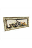 Sevimli Kediler Baskılı Taş Tablo 20x46