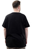Mode XL Büyük Beden Erkek T-Shirt Basic Likralı Bisiklet Yaka Tişört NEW YORK U24075 Siyah
