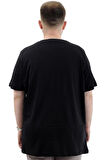  Mode XL Battal Beden Erkek Pamuklu T-Shirt Yumuşak Dokulu Baskılı BELIEF U24085 Siyah