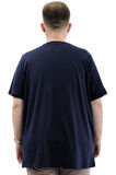 Mode XL Battal Beden Erkek Pamuklu T-Shirt Yumuşak Dokulu Baskılı FRANCISCO U24086 Lacivert