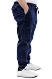 Mode XL Büyük Beden Erkek Kot Jogger Kargo Cepli TORONTO 23917 Lacivert