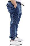Mode XL Büyük Beden Erkek Kot Jogger Kargo Cepli TORONTO 23917 Mavi