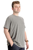 Mode XL Büyük Beden Erkek T-shirt Bisiklet Yaka WAFFLE 20033 Haki