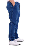 Mode XL Büyük Beden Erkek Kot Pantolon Yan Cep CHINO 18880 Açık Mavi