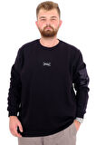 Mode XL Büyük Beden Erkek Sweatshirt 3 İplik Şardonlu DIVISION U24548 Siyah