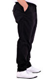 Mode XL Büyük Beden Erkek Gabardin Düz Paça Jogger EVEREST 21929 Siyah