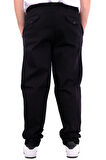 Mode XL Büyük Beden Erkek Gabardin Düz Paça Jogger EVEREST 21929 Siyah
