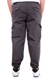 Mode XL Büyük Beden Erkek Gabardin Kargo Jogger Doga 21927 Antrasit