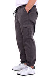 Mode XL Büyük Beden Erkek Gabardin Kargo Jogger Doga 21927 Antrasit