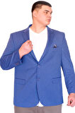Mode XL Büyük Beden Erkek Klasik Blazer Ceket DIAGO 23027 Mavi