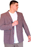 Mode XL Büyük Beden Erkek Klasik Blazer Ceket BRITANYA 23028 BORDO