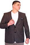 Mode XL Büyük Beden Erkek Klasik Blazer Ceket BRITANYA 23028 FUME
