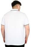 Mode XL Büyük Beden Erkek Polo Yaka Tişört Waffle MD U24299 Beyaz