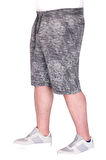 Mode XL Büyük Beden Erkek Şort Aşındırma Baskı 20037S Antrasit