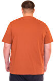 Mode XL Büyük Beden Erkek T-Shirt Bisiklet Yaka NOT DEFINETS Baskılı U25009 Tarçın