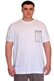 Mode XL Büyük Beden Erkek T-Shirt Bisiklet Yaka FAULTLESS U25011 Beyaz