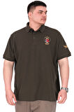 Mode XL Büyük Beden Erkek T-Shirt Pike Polo Yaka U25306 Haki