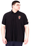 Mode XL Büyük Beden Erkek T-Shirt Pike Polo Yaka U25306 Siyah