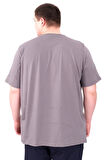 Mode XL Büyük Beden Erkek T-Shirt Bisiklet Yaka STATUE U25027 Füme