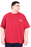 Mode XL Büyük Beden Erkek T-Shirt Bisiklet Yaka FAITH U25030 Bordo