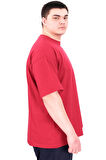 Mode XL Büyük Beden Erkek T-Shirt Bisiklet Yaka FAITH U25030 Bordo