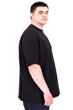 Mode XL Büyük Beden Erkek T-Shirt Bisiklet Yaka FAITH U25030 Siyah