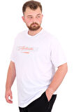 Mode XL Büyük Beden Erkek T-Shirt Bisiklet Yaka ORIGINALS U25038 Beyaz
