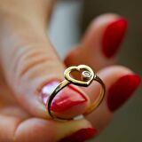 14 Ayar Altın Taşlı Kalpli Yüzük