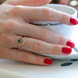 14k Altın Nazar Boncuklu Eklem Yüzük