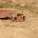 14k Altın Renkli Taşlı Yüzük