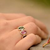 14k Altın Renkli Taşlı Yüzük