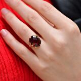 14 Ayar Altın Kırmızı Taşlı Yüzük