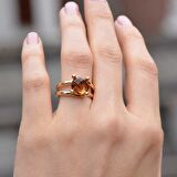 14 Ayar Altın Renkli Taşlı Yüzük