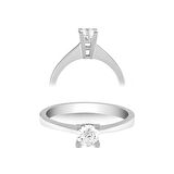 0,16Ct Pırlanta Tektaş Yüzük - 18K