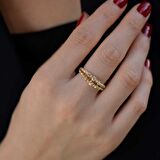 14 Ayar Altın İki Sıra Dorika Yüzük