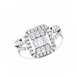 1.13ct Pırlanta Baget Yüzük