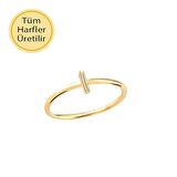 14 Ayar Altın I Harfli Yüzük