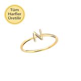 14 Ayar Altın N Harf Yüzük