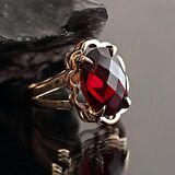 14 Ayar Altın Granat Taşlı Yüzük