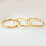 14k Altın Plaka Bar Eklem Yüzük
