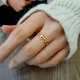 14k Altın Kalbinde Demirli Çapa Yüzük