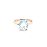14k Altın Mavi Topaz Taşlı Yüzük