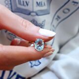 14k Altın Mavi Topaz Taşlı Yüzük
