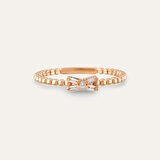 Baget Taşlı Rose Altın Pırlanta Yüzük