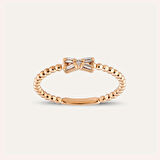 Baget Taşlı Rose Altın Pırlanta Yüzük