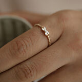 Baget Taşlı Rose Altın Pırlanta Yüzük