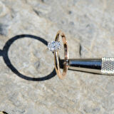 14k Rose Altın Oval Tektaş Yüzük